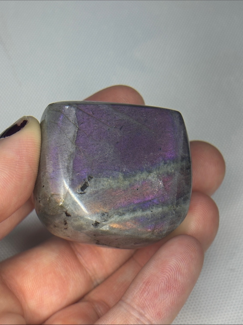 Iridescent Purple Labradorite Palm Stone